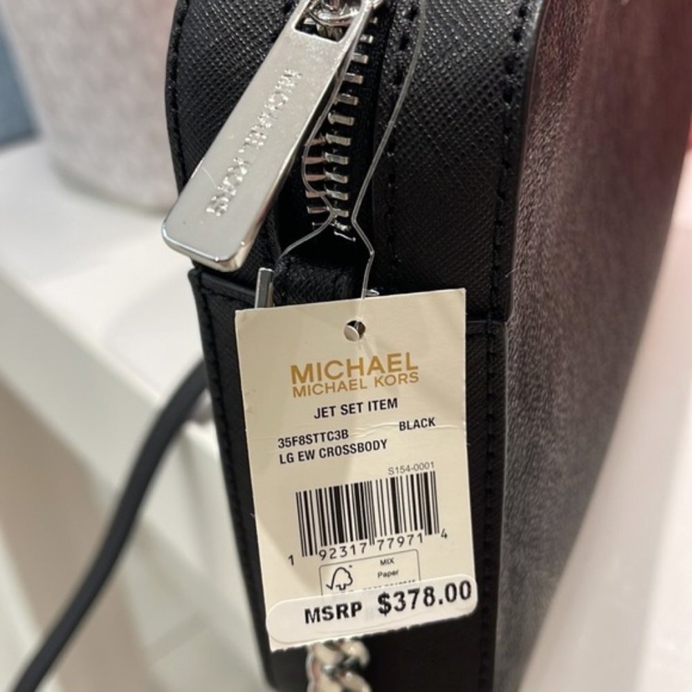 Michael Kors Large Jet Set Item East West Crossbody Black - Picture 10 of 16